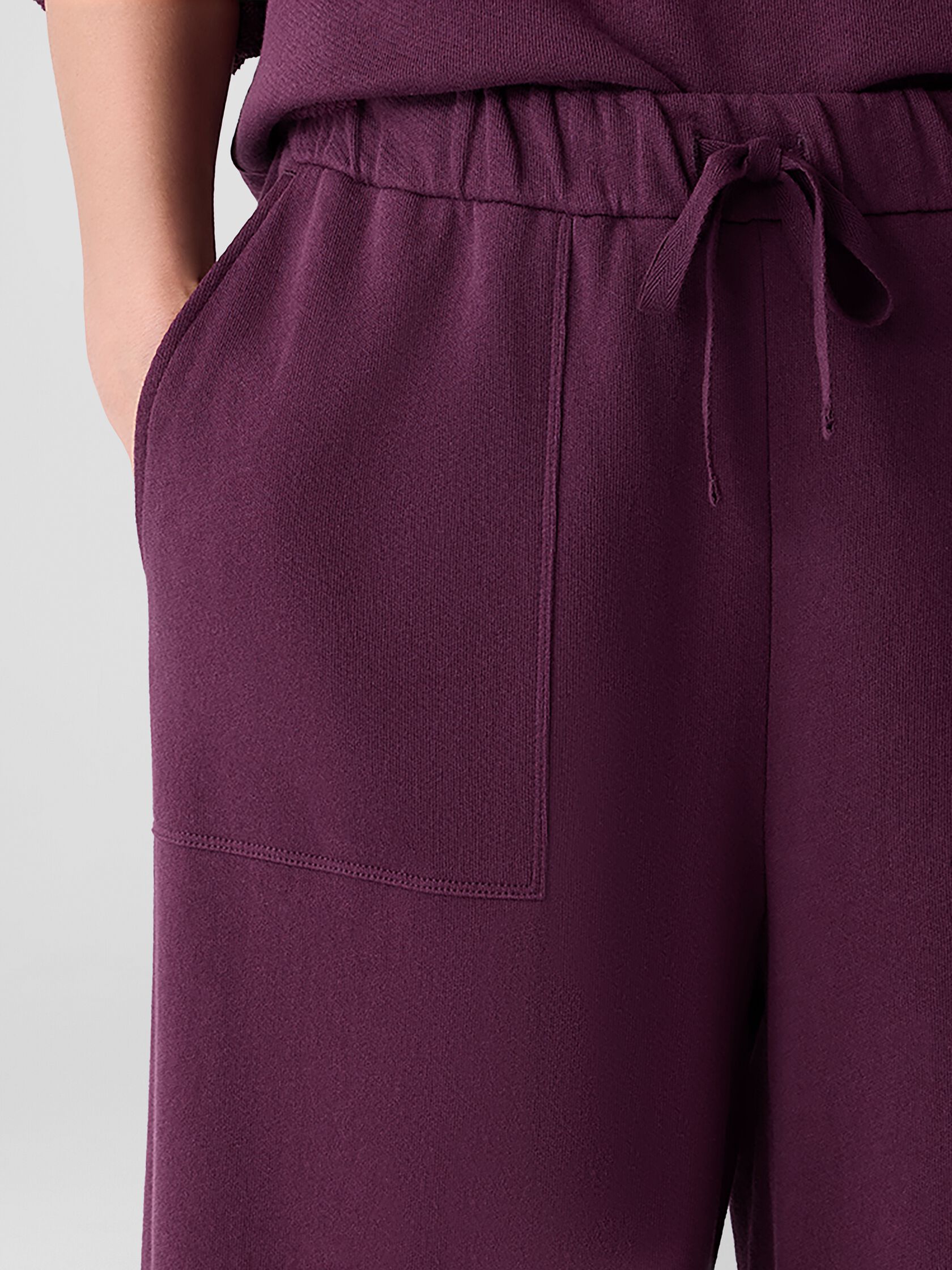 Lightweight Organic Cotton Terry Wide-Leg Pant