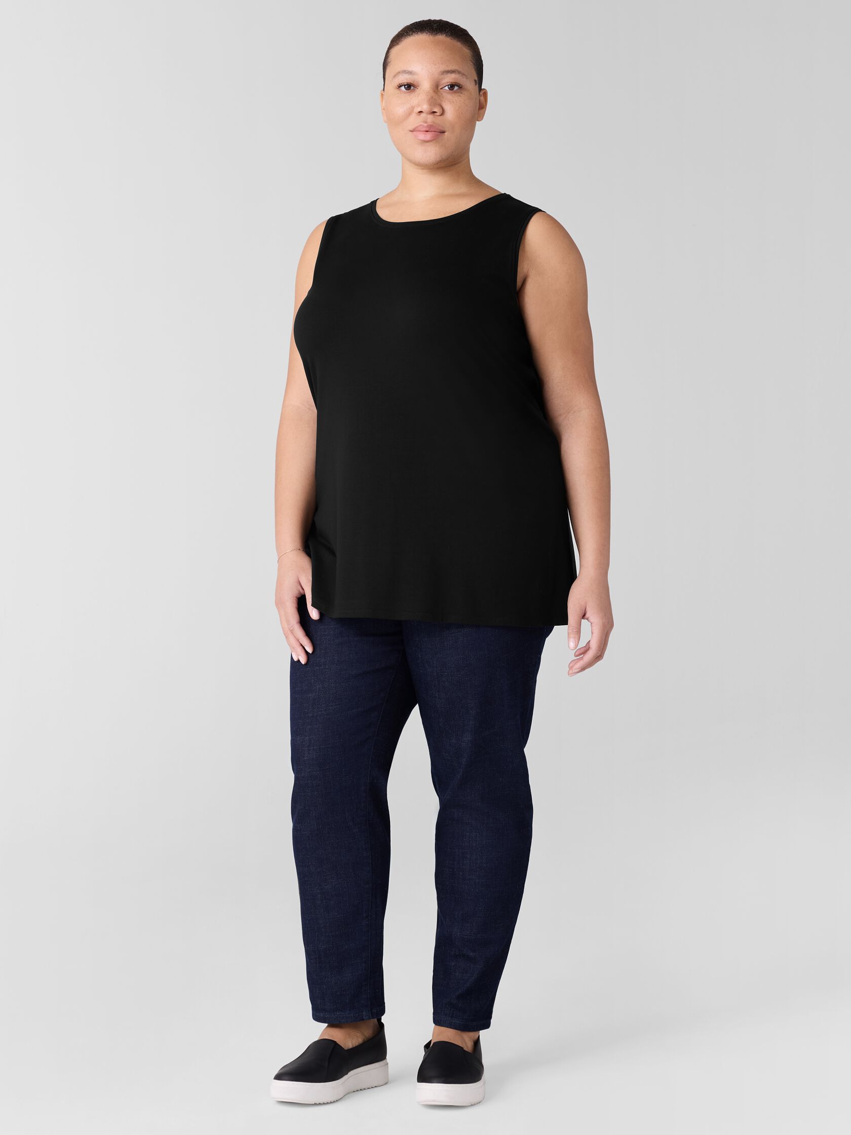 Stretch Jersey Knit Long Tank