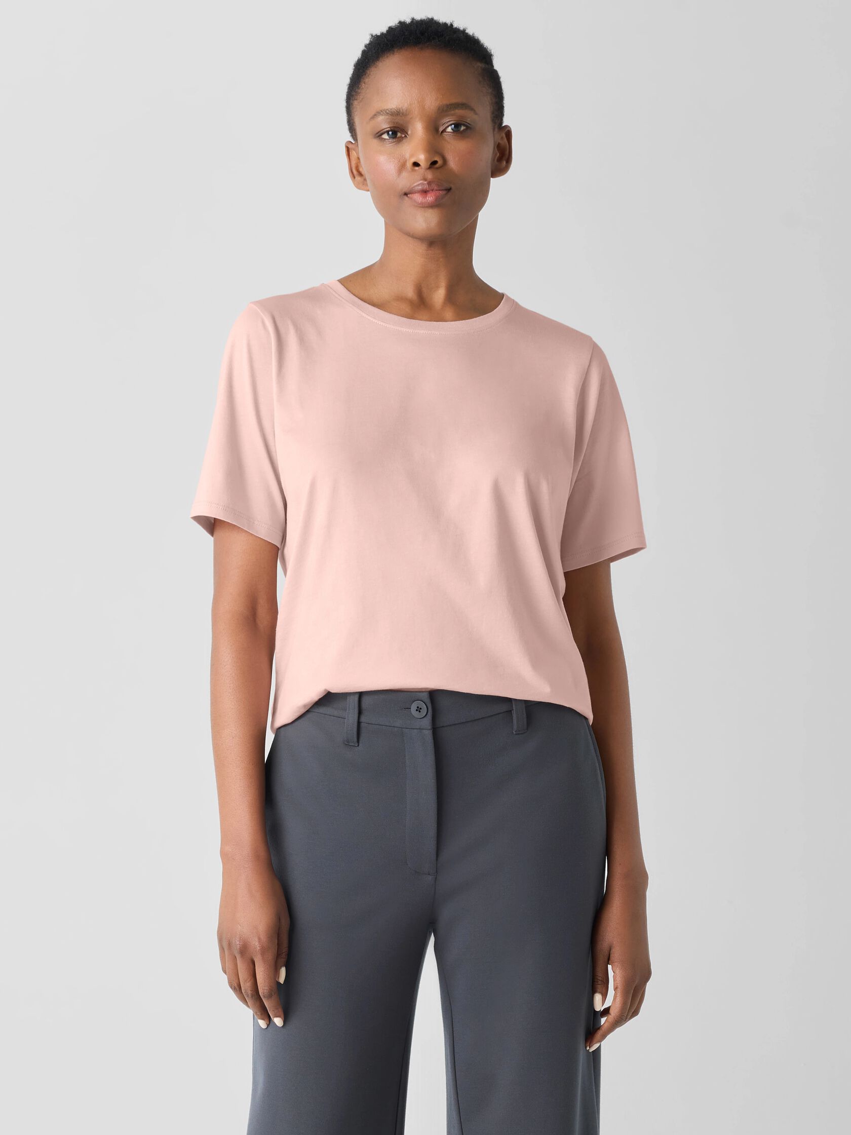 Organic Pima Cotton Jersey Round Neck Tee