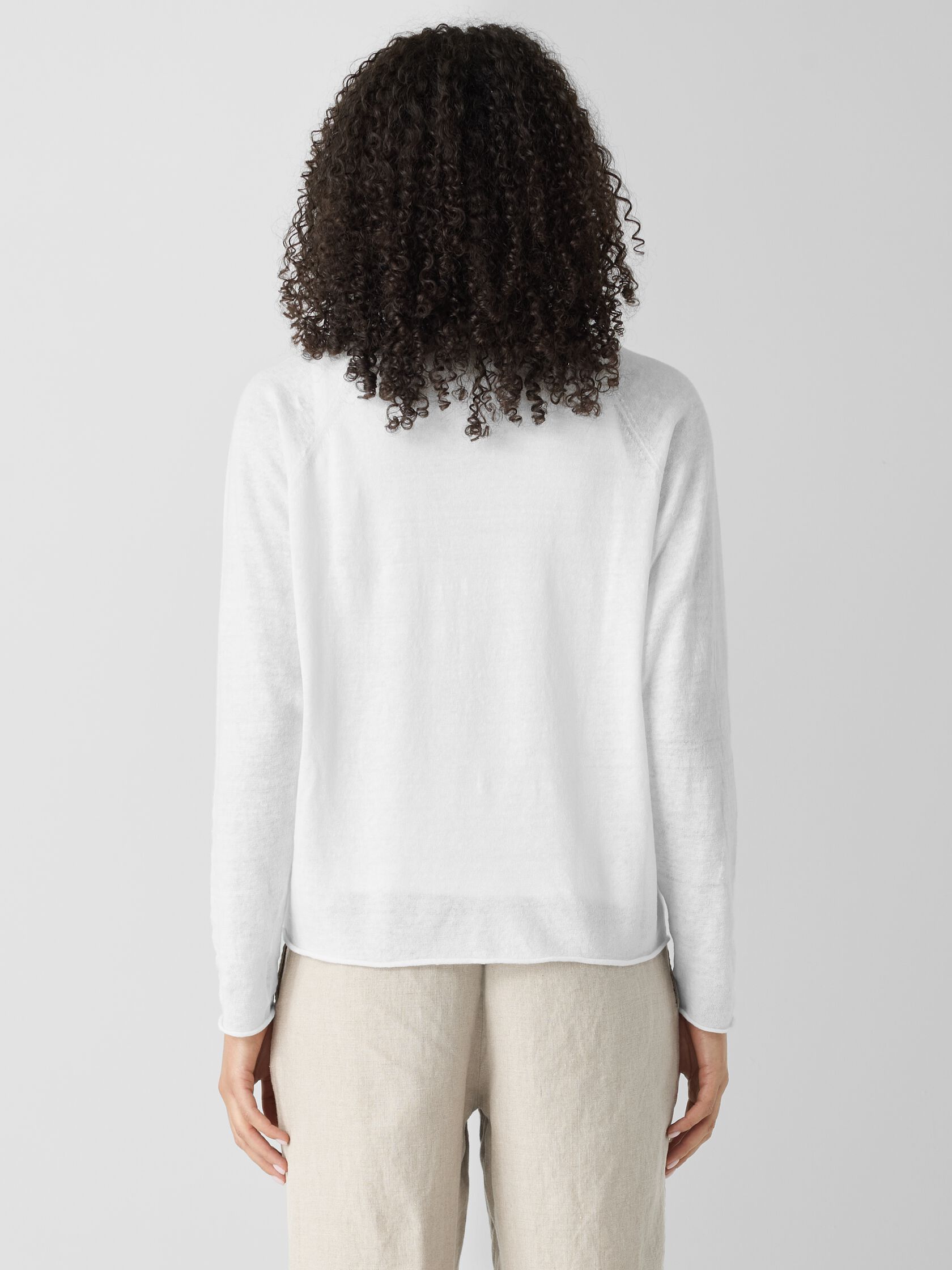 Organic Linen Cotton High Collar Cardigan
