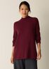 Cotton & Recycled Cashmere Turtleneck Long Top