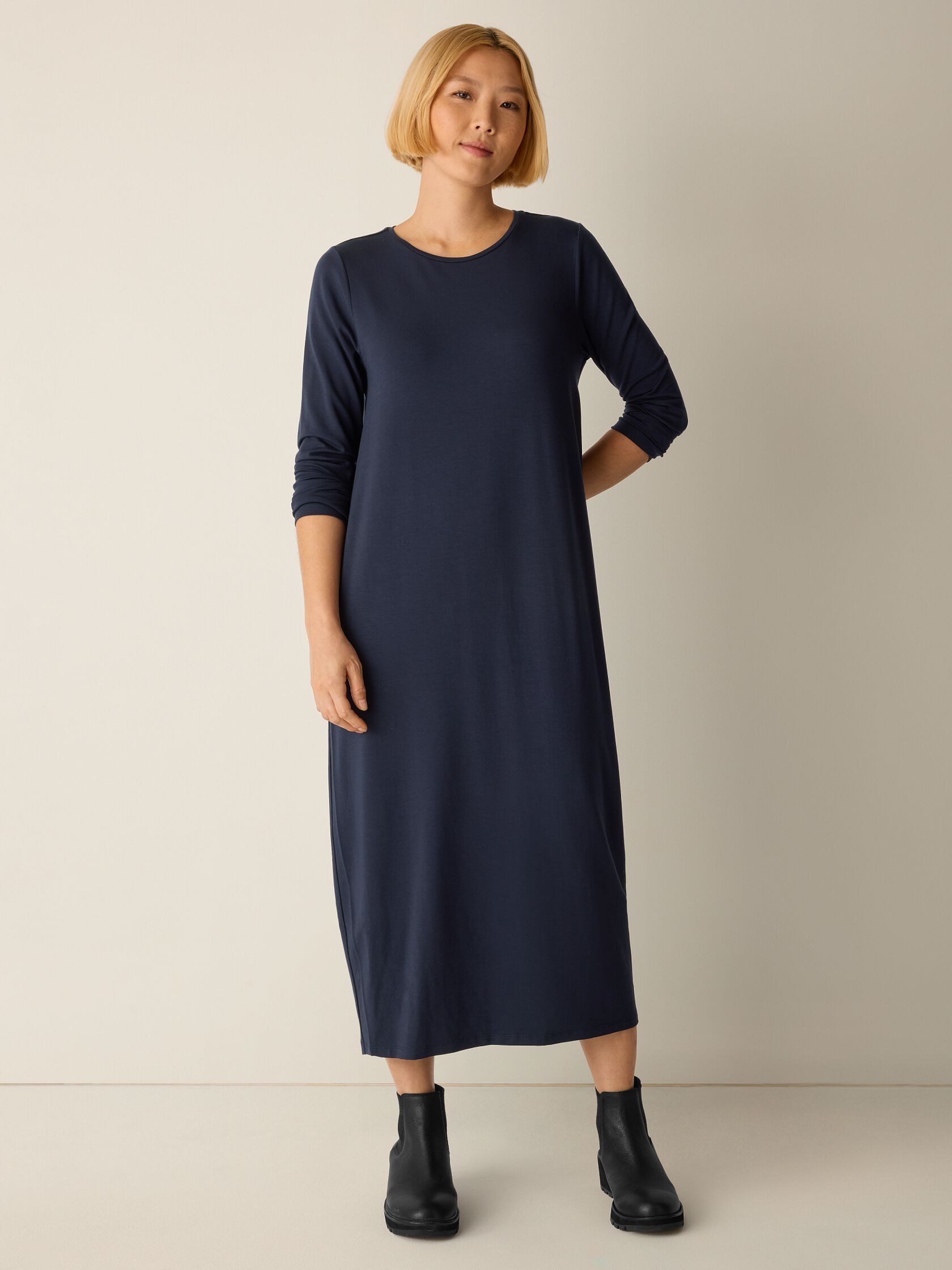 Stretch Jersey Knit Oval Dress