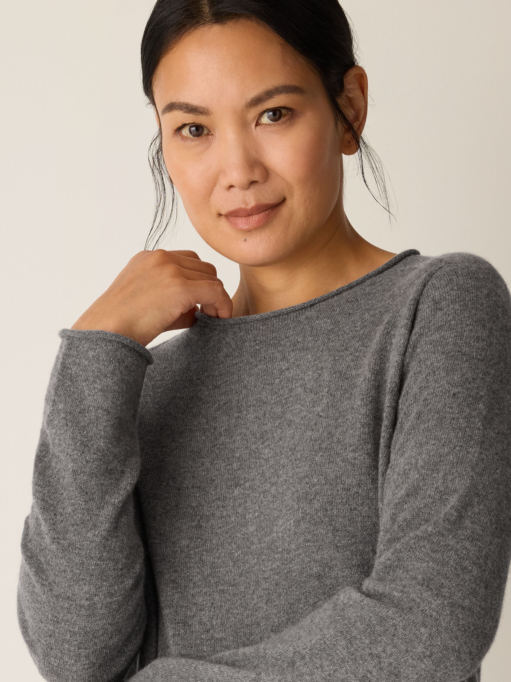 Italian Cashmere Crew Neck Long Top