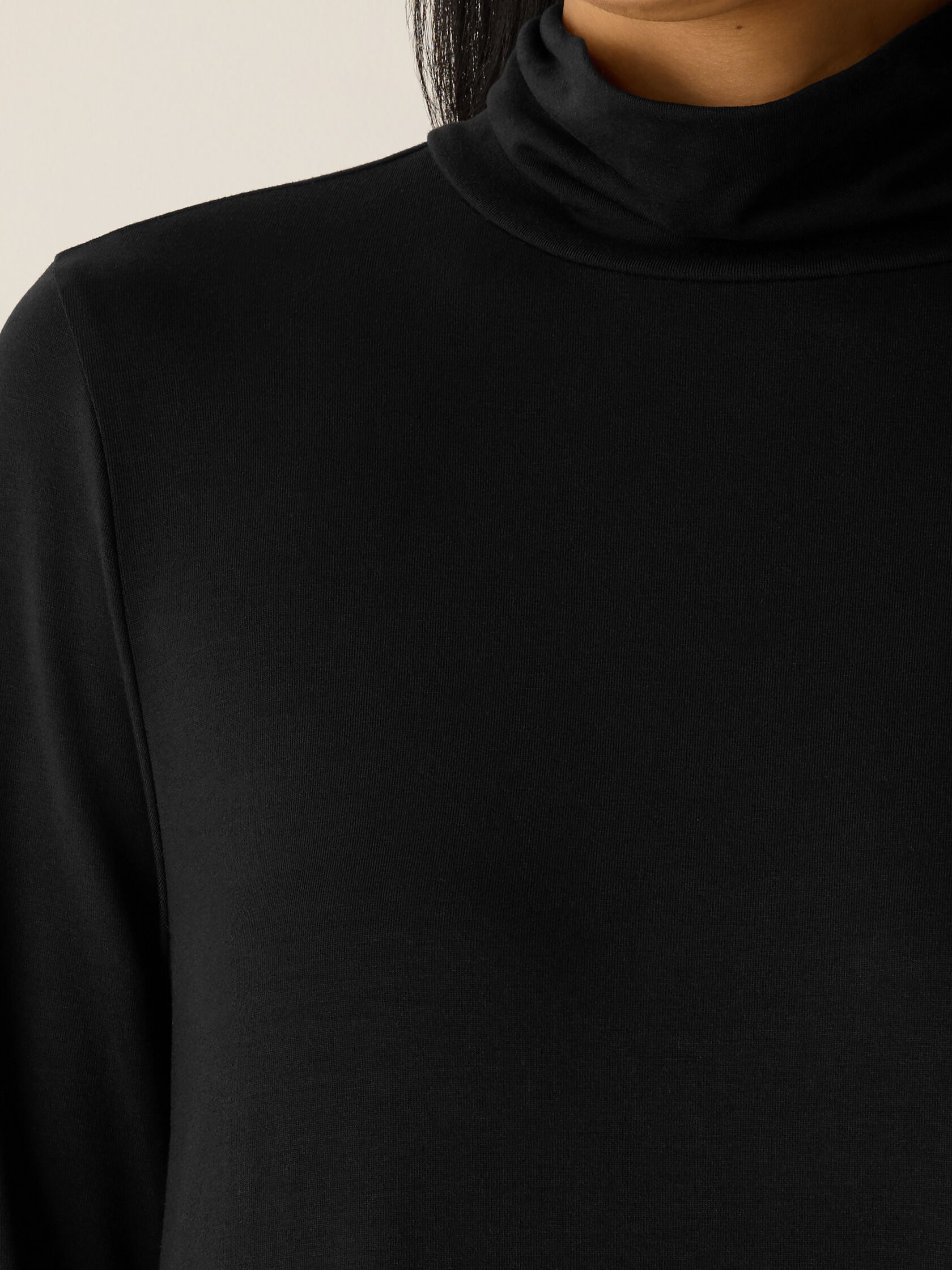 Stretch Jersey Knit Turtleneck Dress