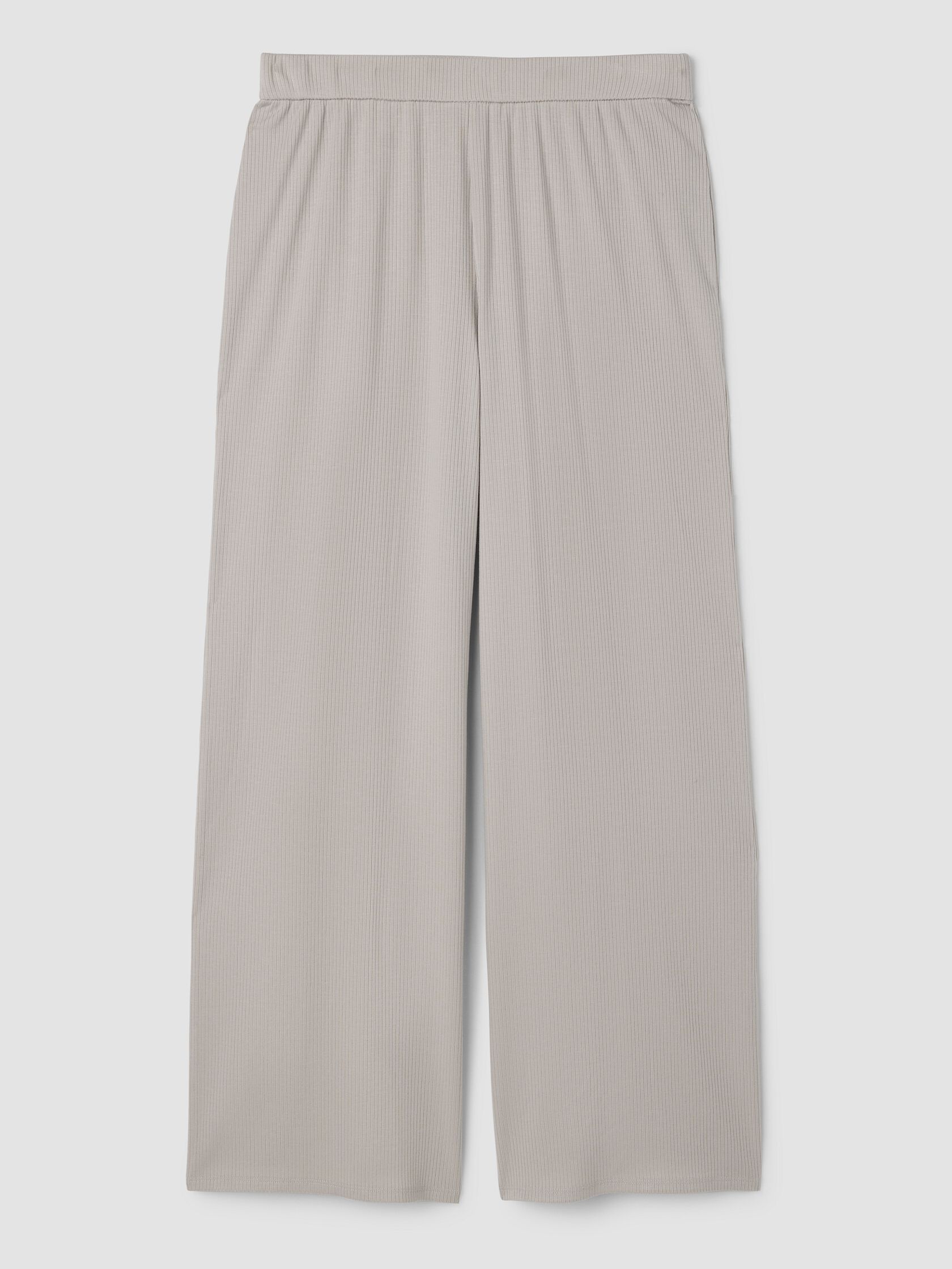 Ribbed Knit Wide-Leg Pant