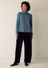 Cashmere Silk Boucle Bliss Turtleneck Top