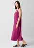 Puckered Organic Linen Plaid Square Neck Dress