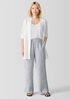 Striped Organic Linen Crinkle Wide-Leg Pant