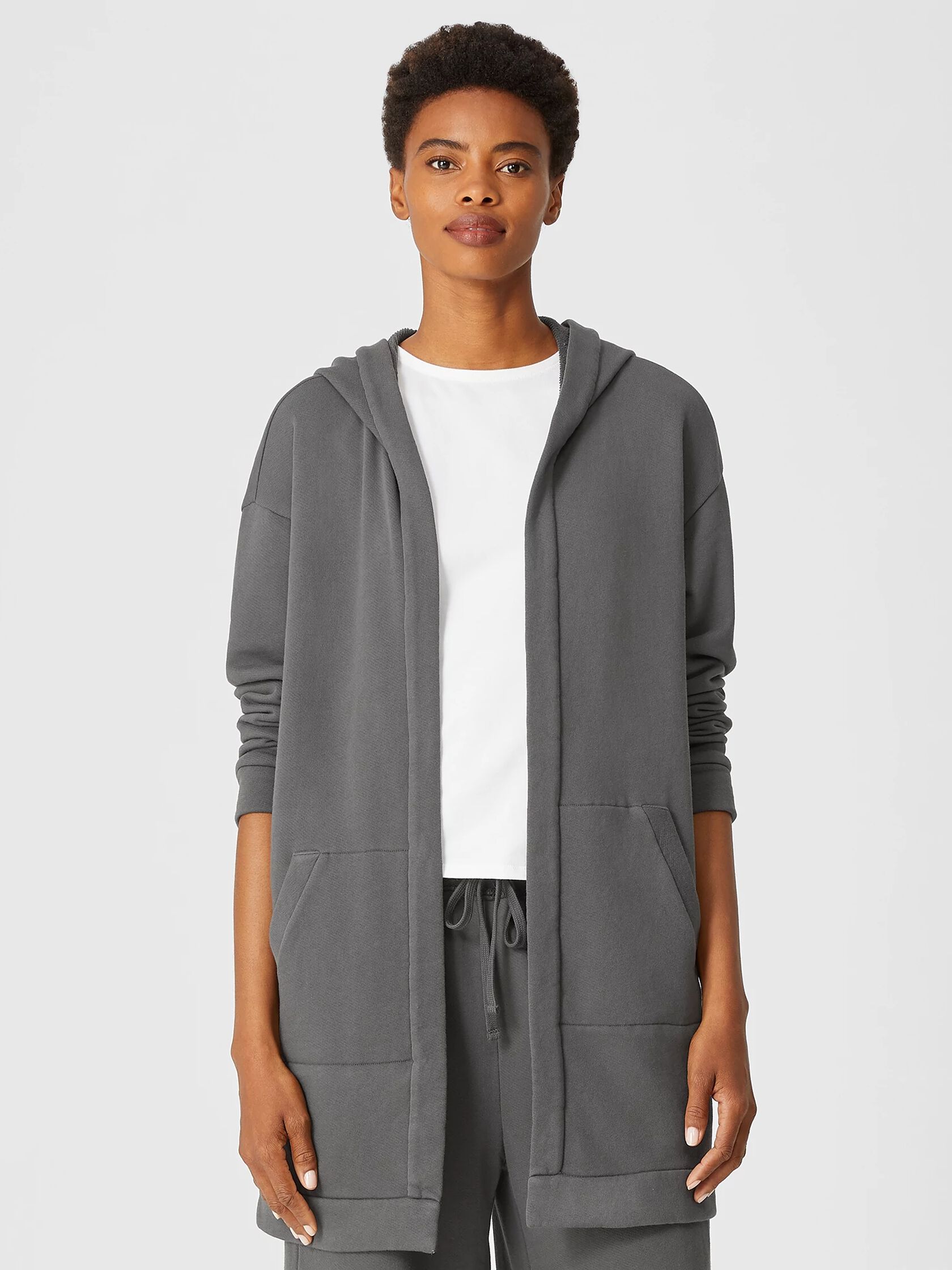 Organic Cotton French Terry Hooded Jacket
