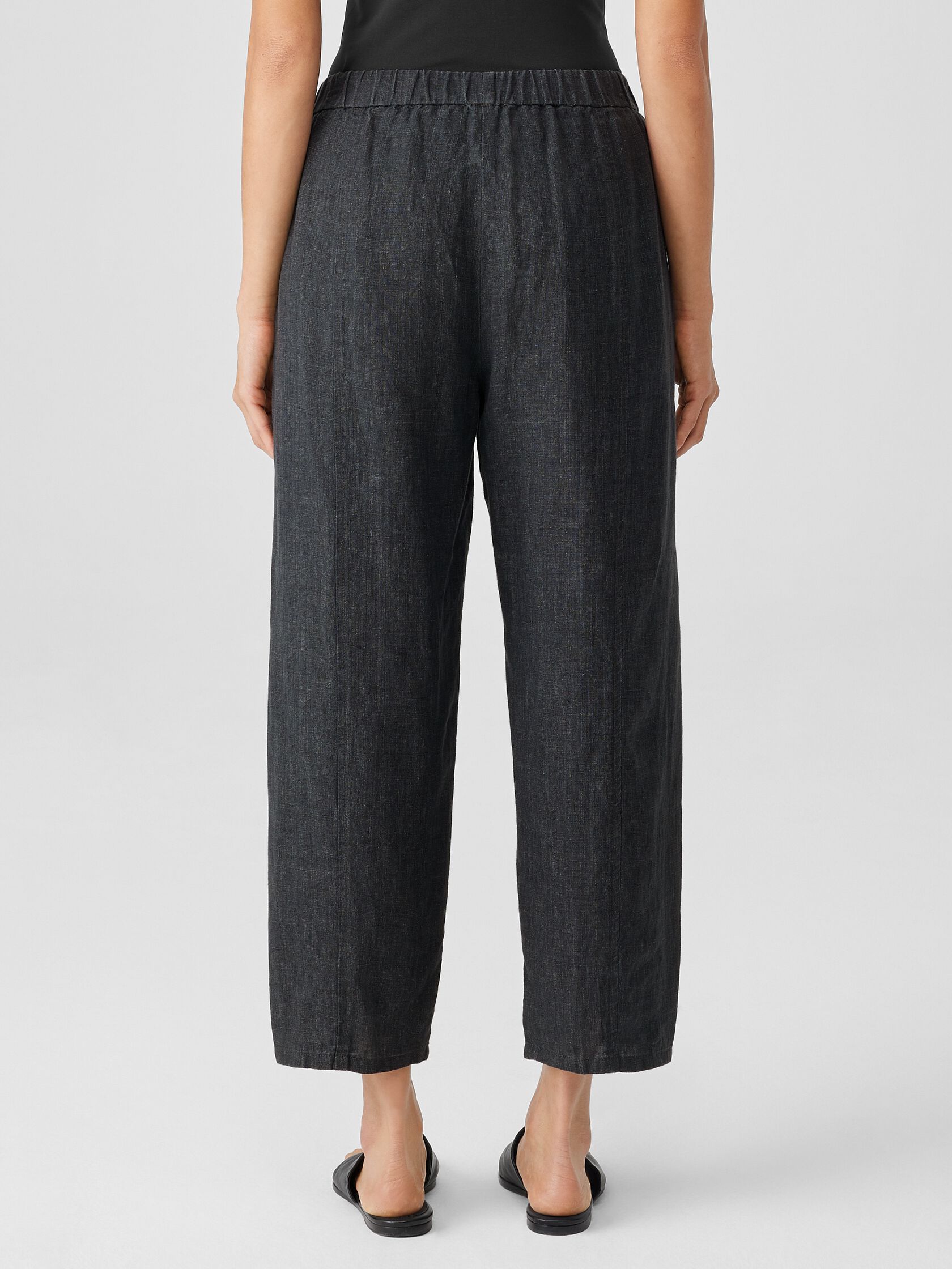 Washed Organic Linen Delave Lantern Pant