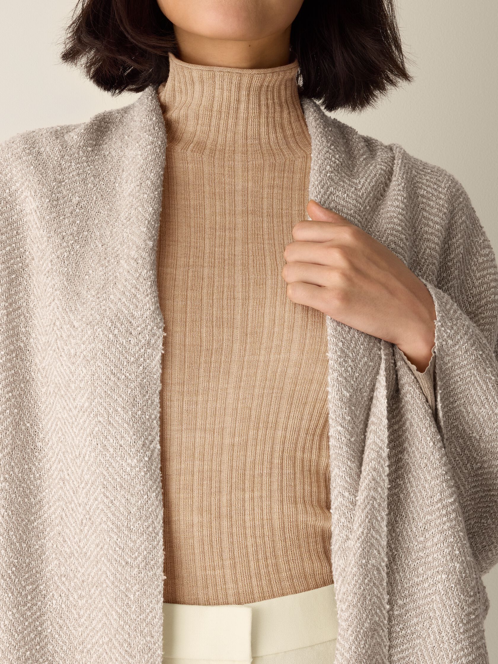 Handloomed Organic Cotton Herringbone Scarf
