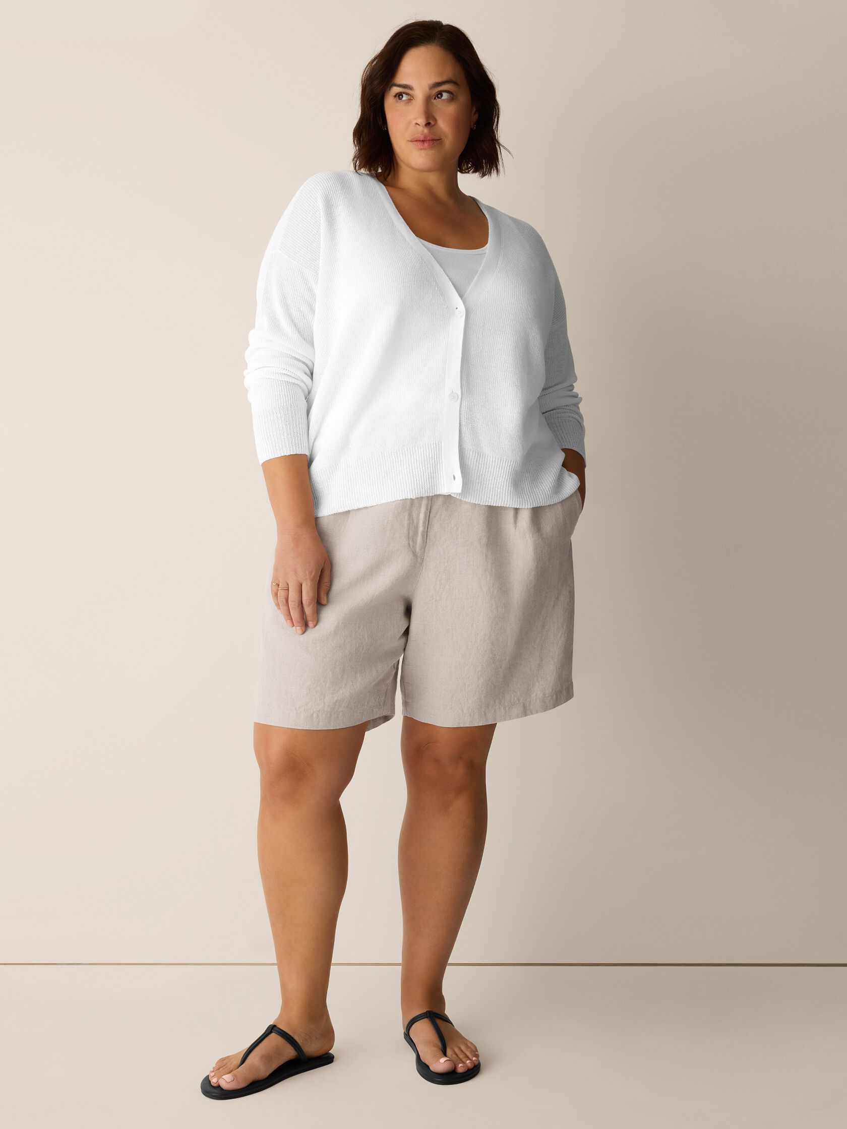 Organic Linen Cotton Slouchy Cardigan