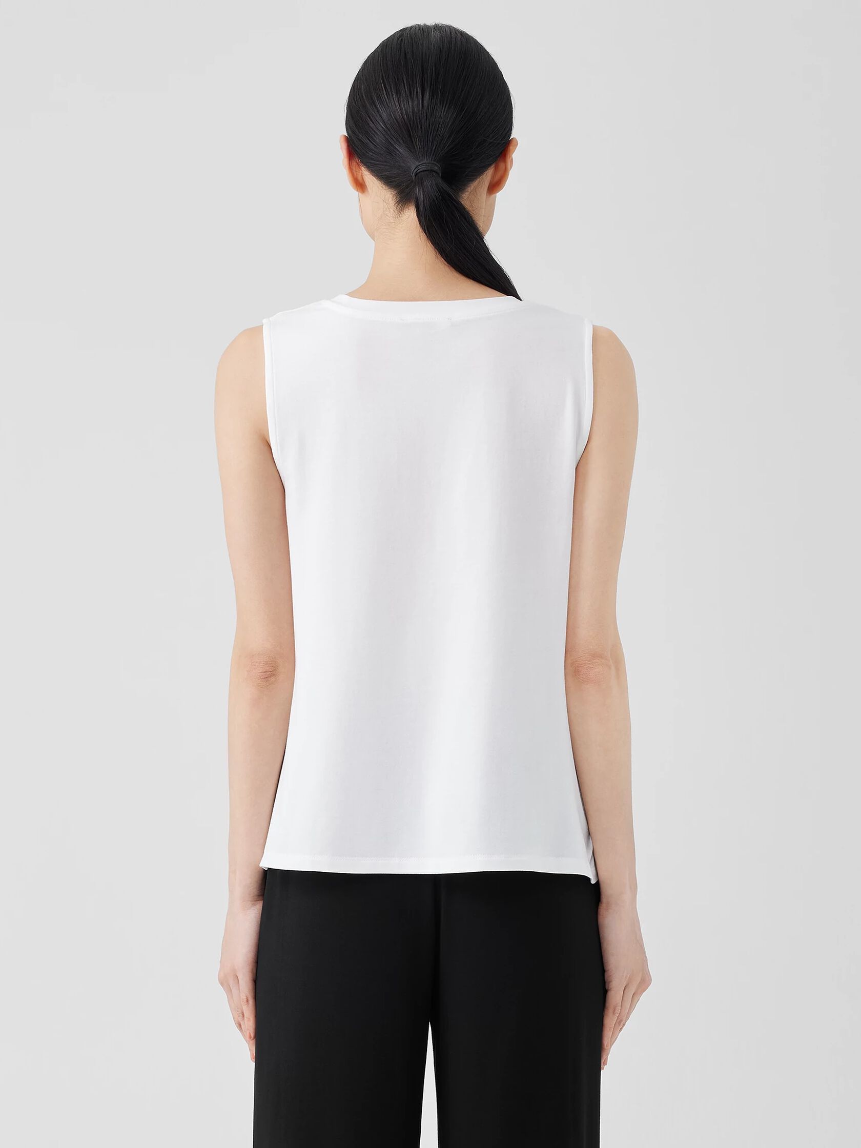 Stretch Jersey Knit V-Neck Tank