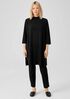 Stretch Jersey Knit Mock Neck Long Top