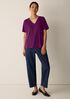 Organic Cotton Slubby Jersey V-Neck Tee
