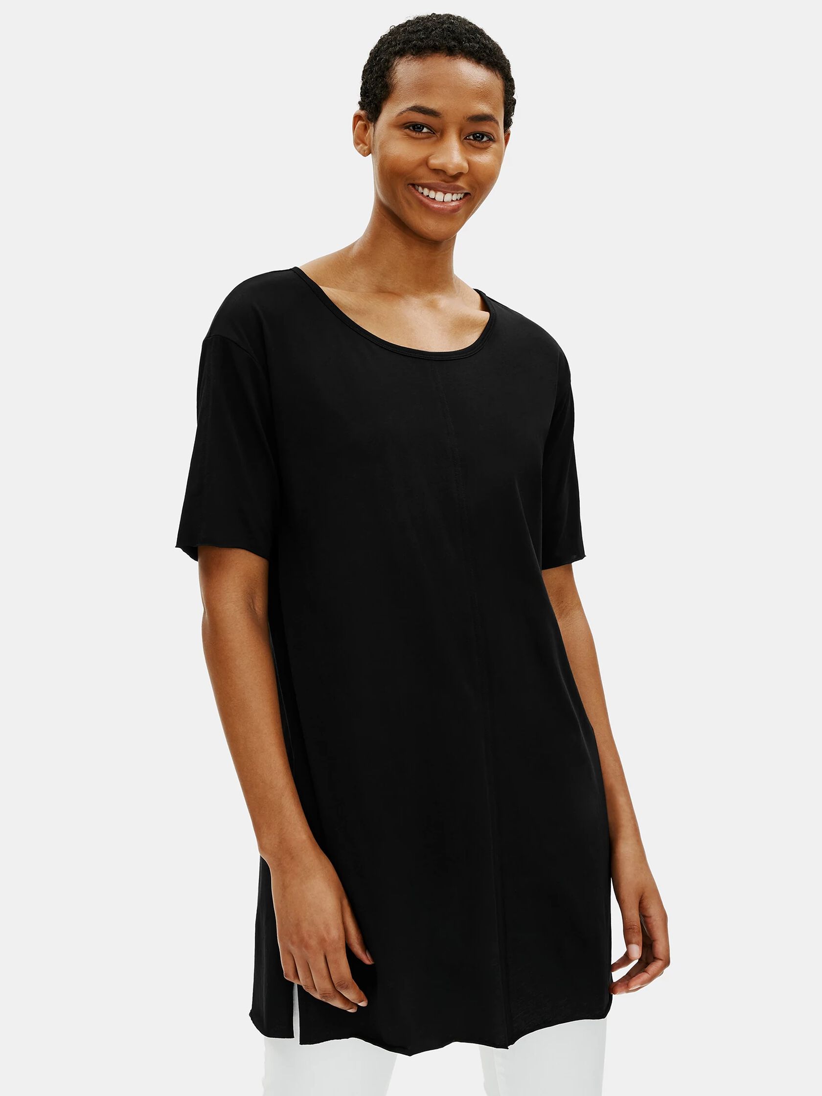 Organic Cotton Easy Jersey Elbow-Sleeve Tunic