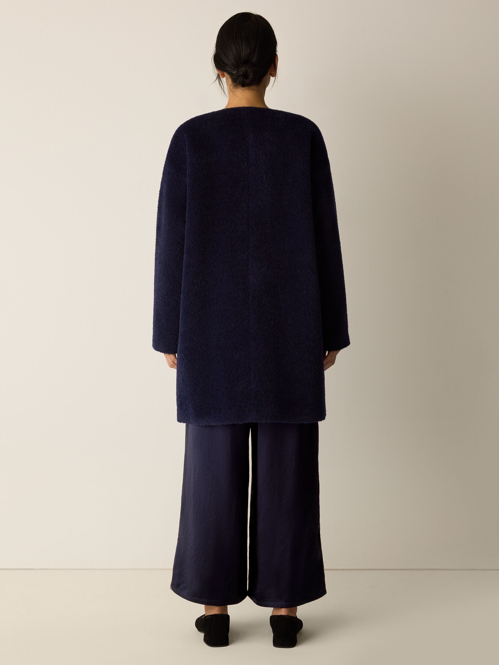 Fine Wool Alpaca Round Neck Coat