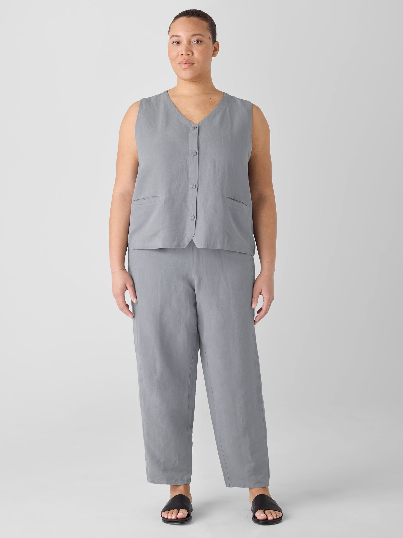 Linen Silk Twill Vest