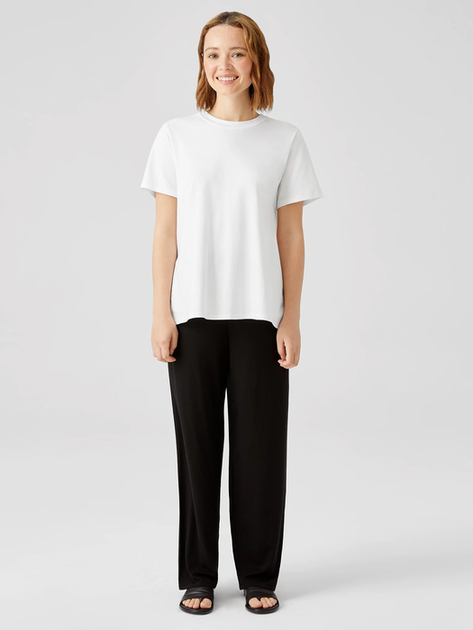 Organic Pima Cotton Interlock Mock Neck Tee