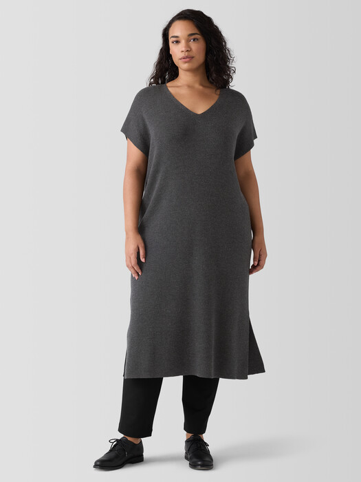 Merino Rib V-Neck Dress