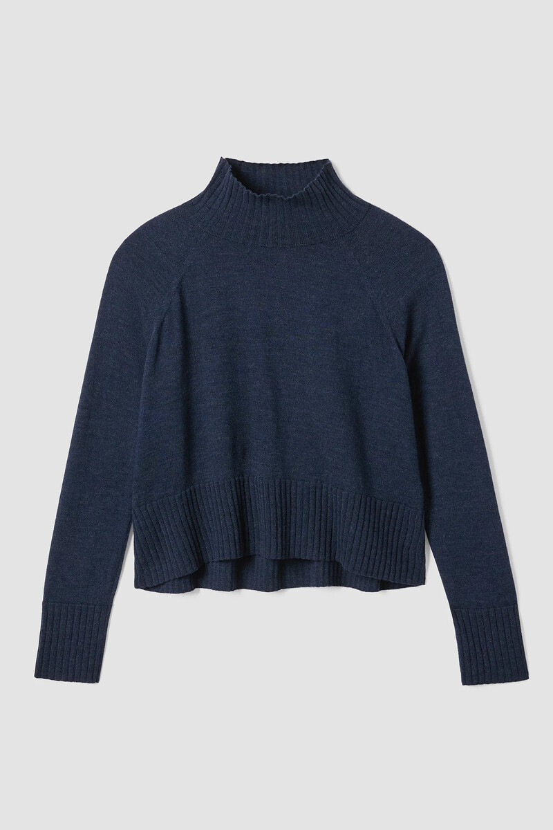 Merino Jersey Turtleneck Top in Regenerative Wool Merino Jersey Turtleneck Top in Regenerative Wool