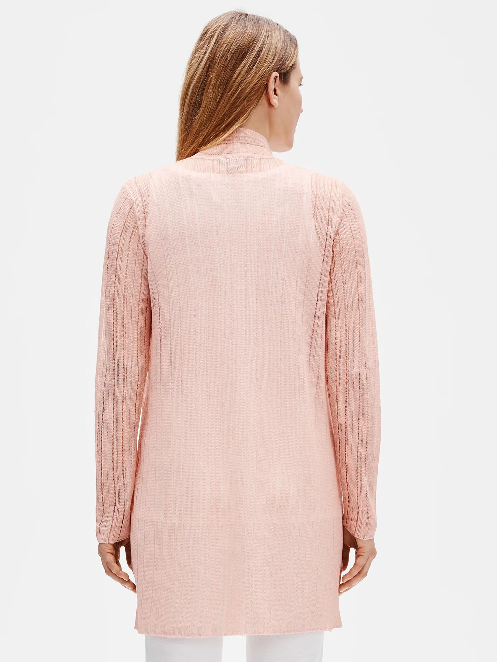 Organic Linen Crepe Long Cardigan