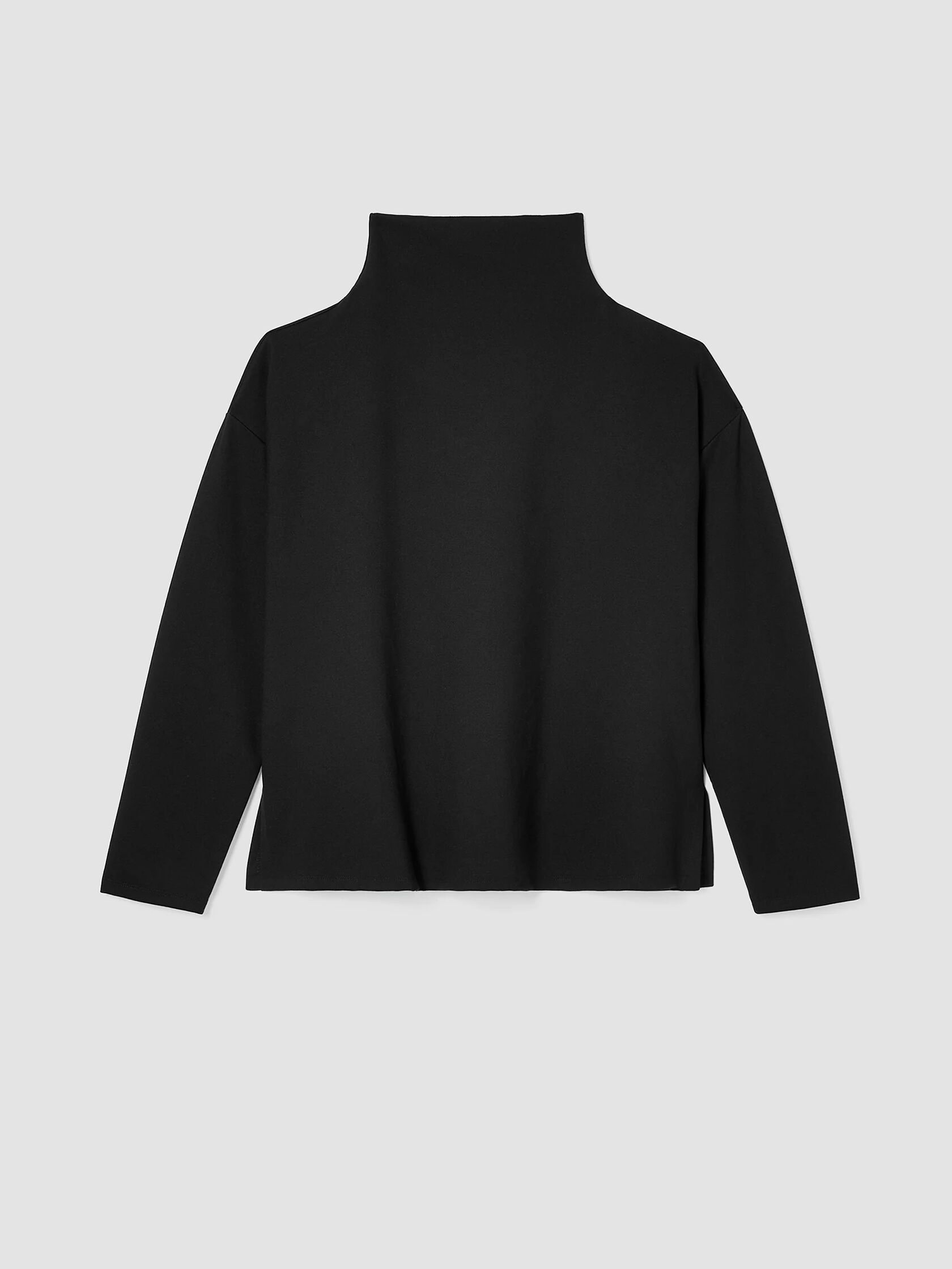 Washable Flex Ponte Funnel Neck Box-Top