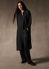 Wool Cotton Check Band Collar Shirtdress