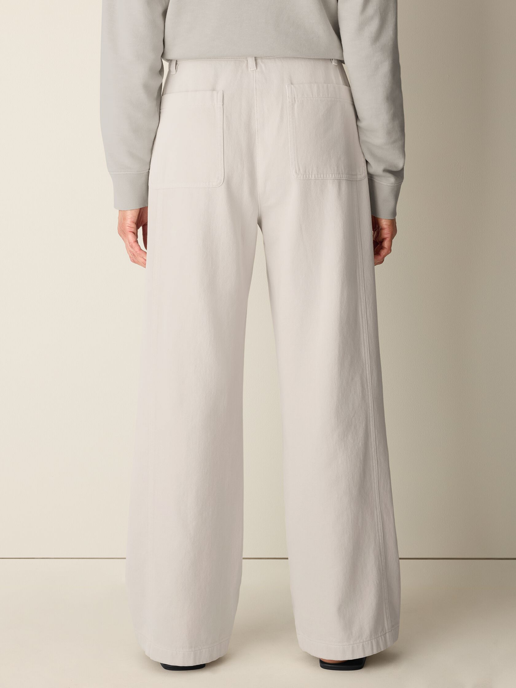 Garment-Dyed Utility Cotton Wide-Leg Pant