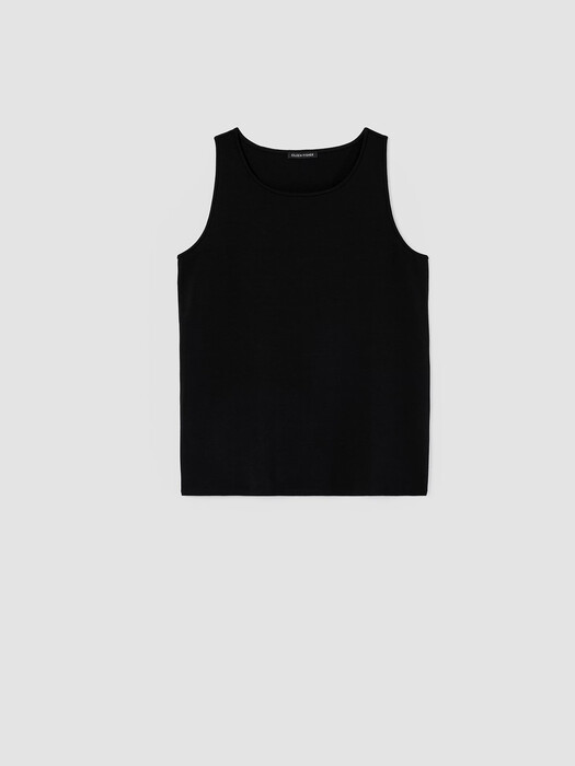 Stretch Jersey Knit Jewel Neck Tank
