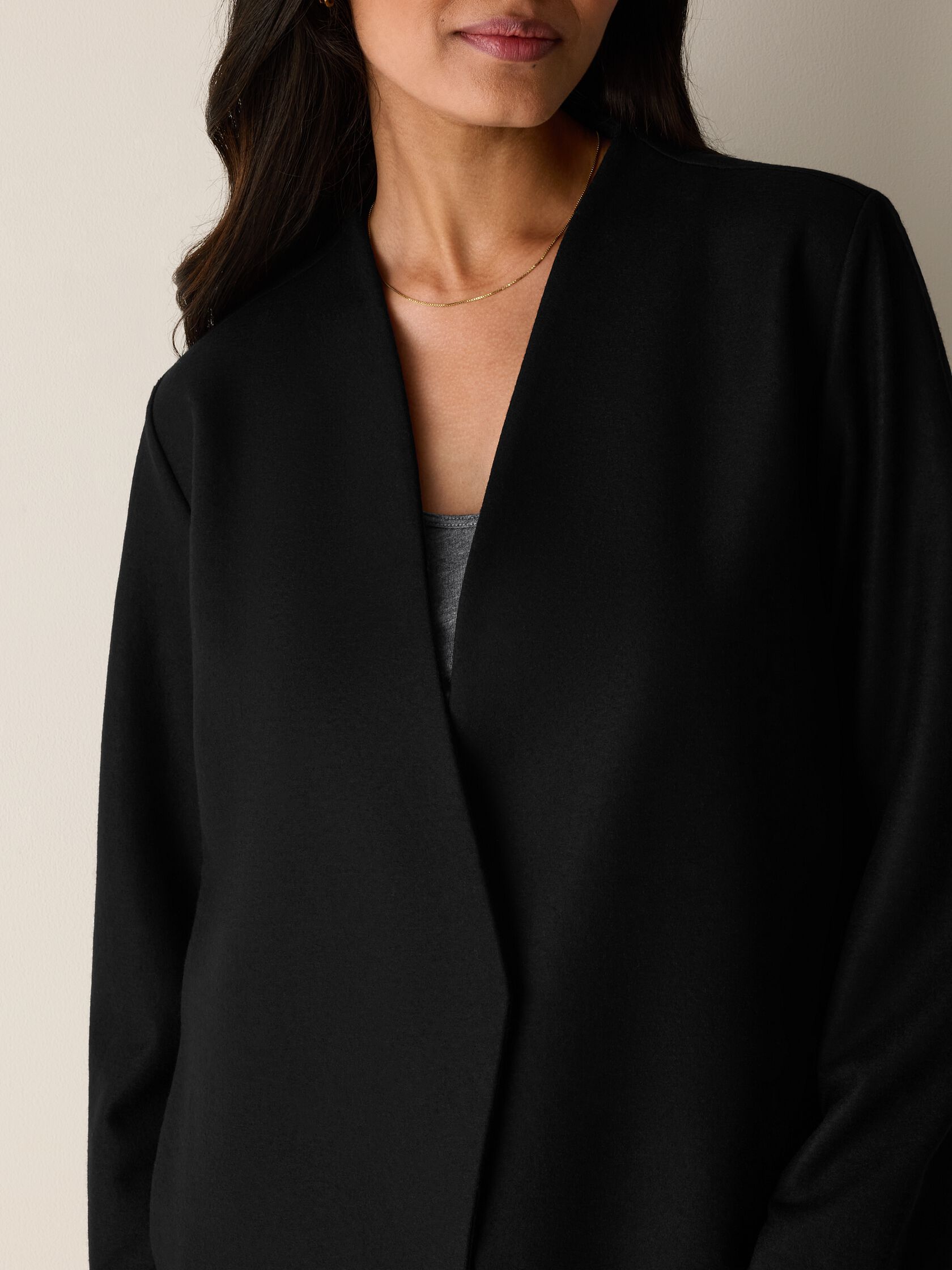 Felted Wool Jersey Angled Jacket in Regenerative Wool