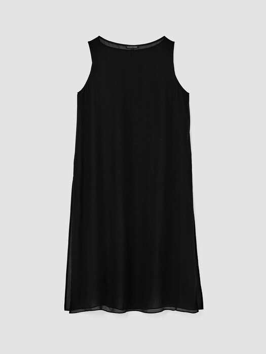 Sheer Silk Georgette Bateau Neck Top