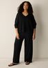 Organic Linen Cotton V-Neck Box-Top