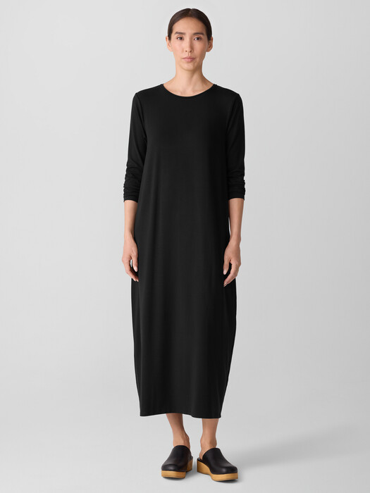eileen fisher stretch jersey knit round neck dress Eileen Fisher Stretch Jersey Knit Round Neck Sleeveless Oval Midi Dress at CoolSprings Galleria in Franklin, TN