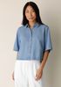 Lightweight Organic Cotton Denim Elbow-Sleeve Shirt
