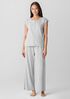 Striped Organic Cotton Jersey Henley Sleep Top