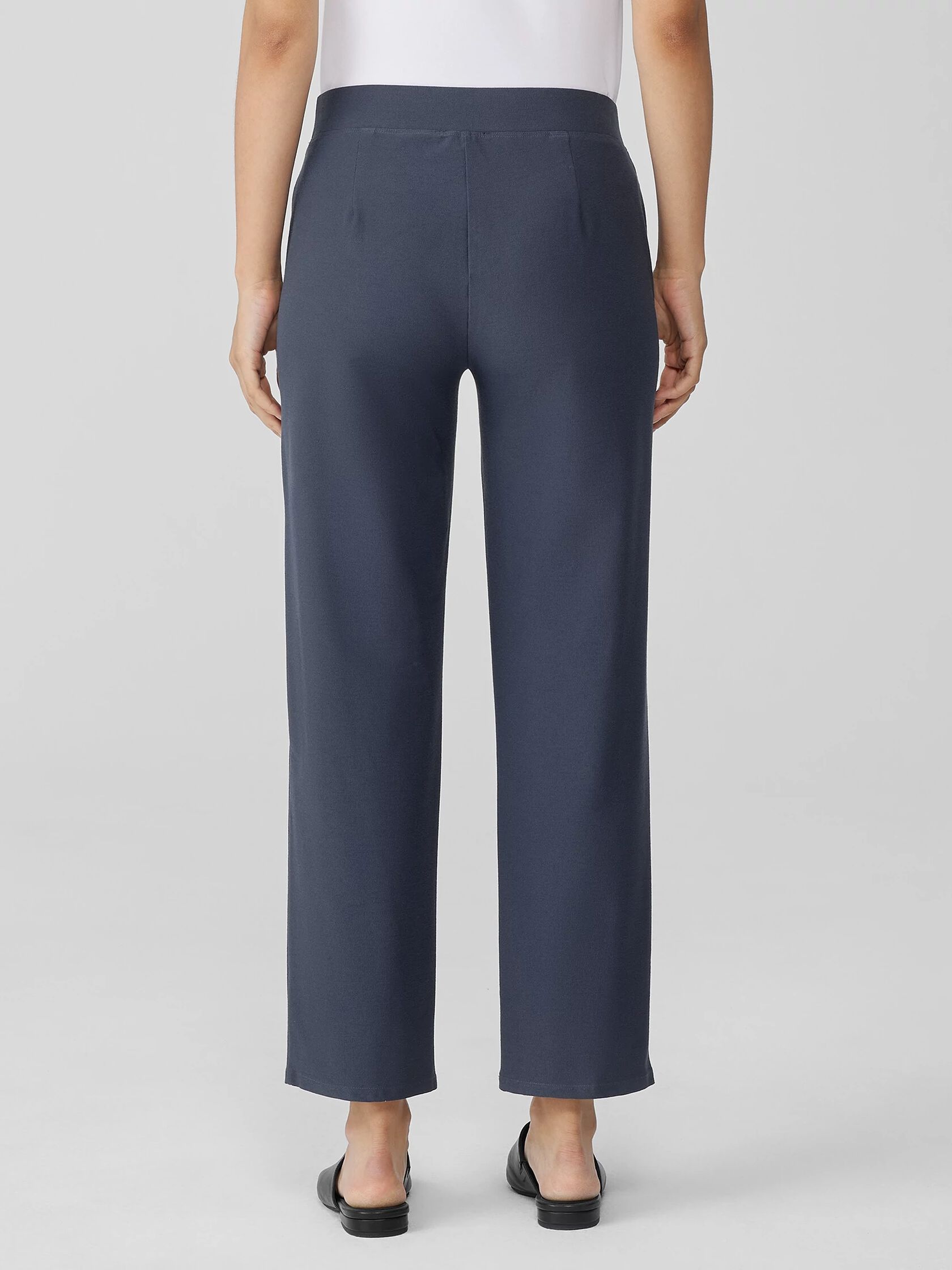 Washable Stretch Crepe Straight Pant