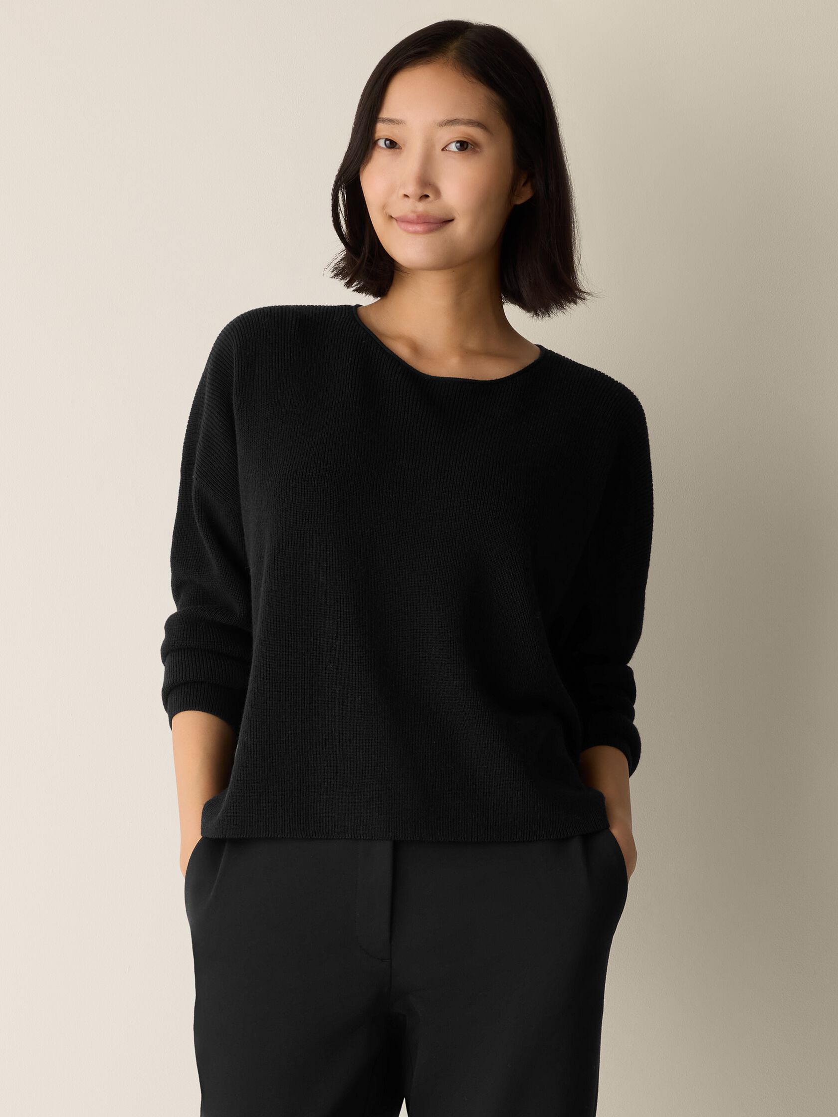 Merino Crew Neck Top in Regenerative Wool