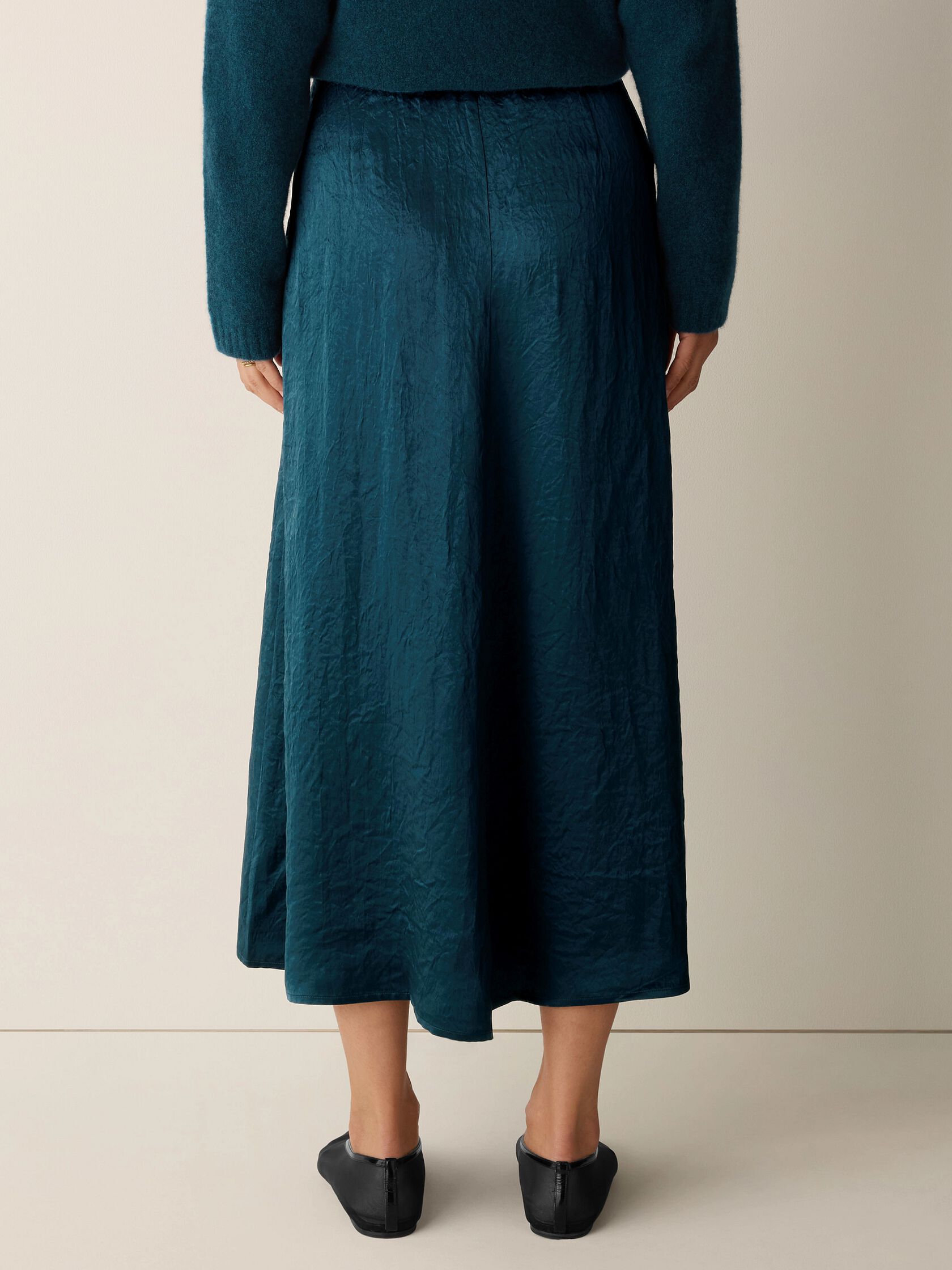 Textured Satin Half-Circle Skirt