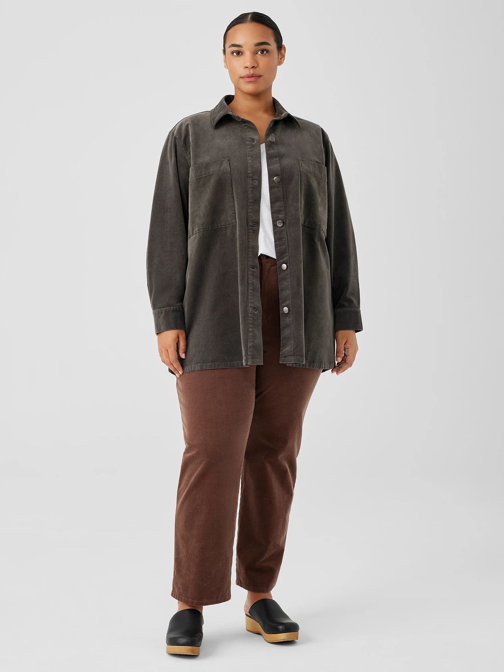 Organic Cotton Stretch Corduroy Shirt Jacket