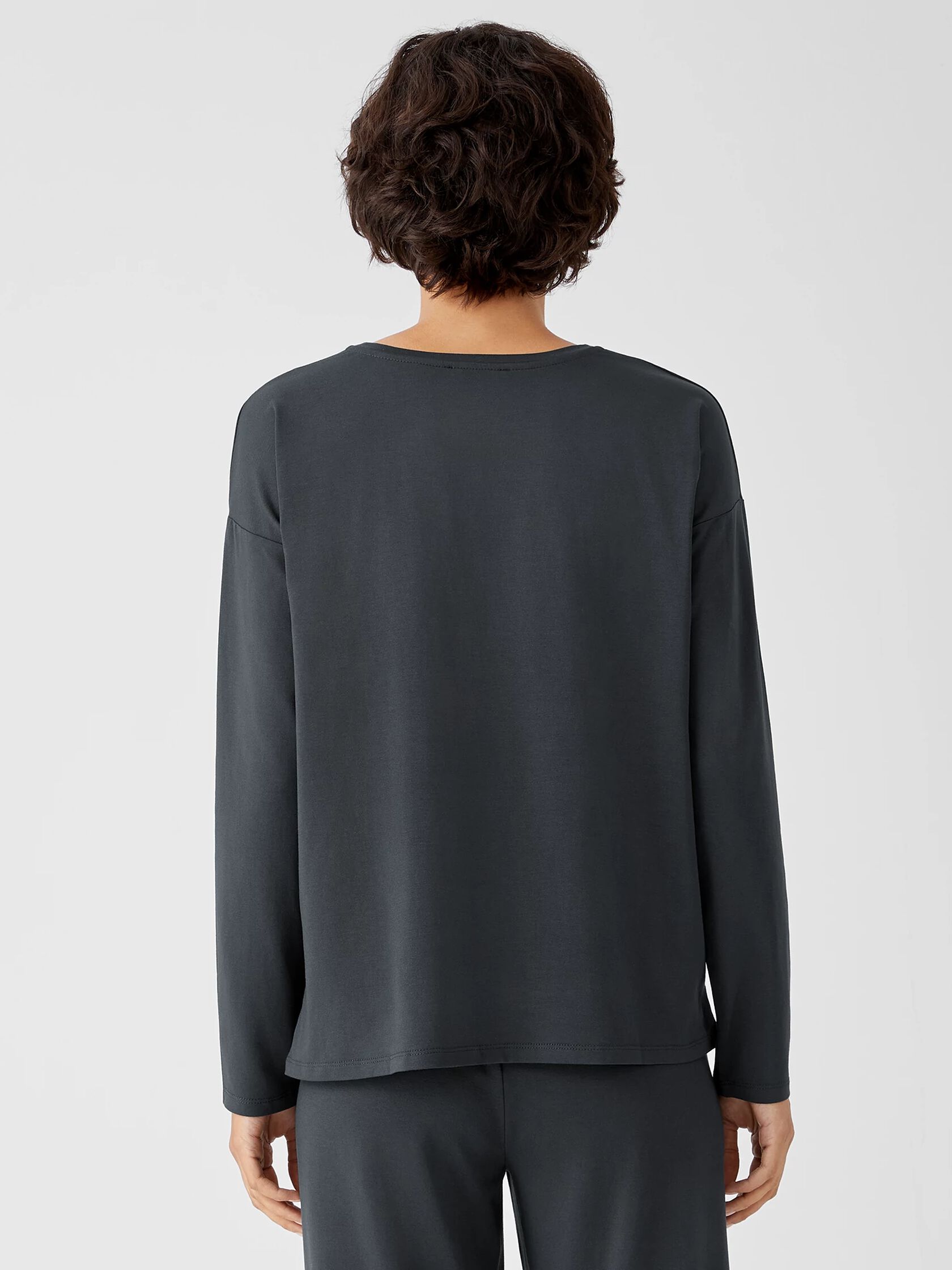 Stretch Jersey Knit Side-Zip Box-Top