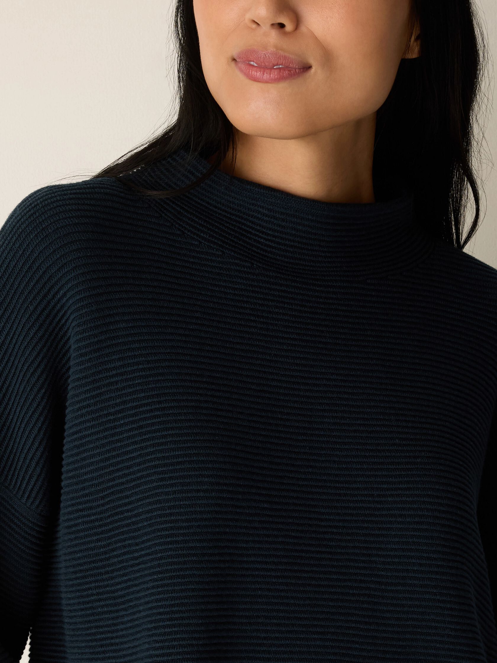 Peruvian Cotton Blend Funnel Neck Top