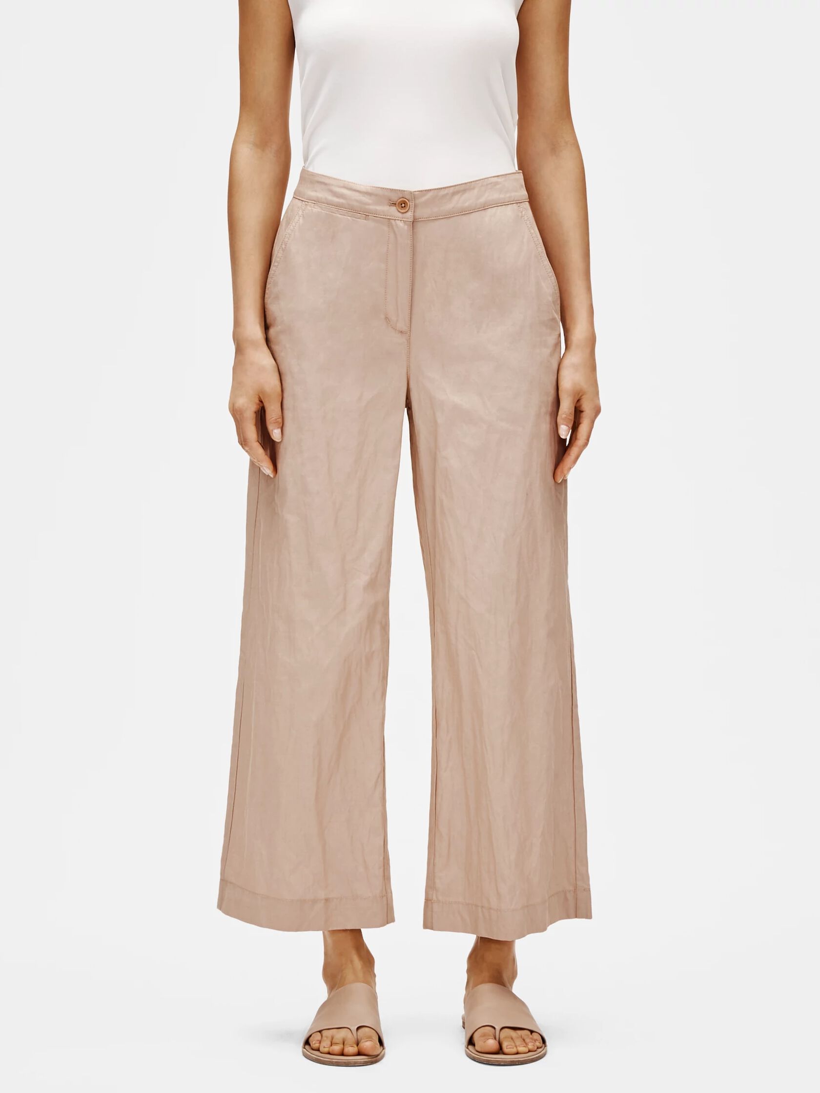 Organic Cotton Steel Wide-Leg Pant