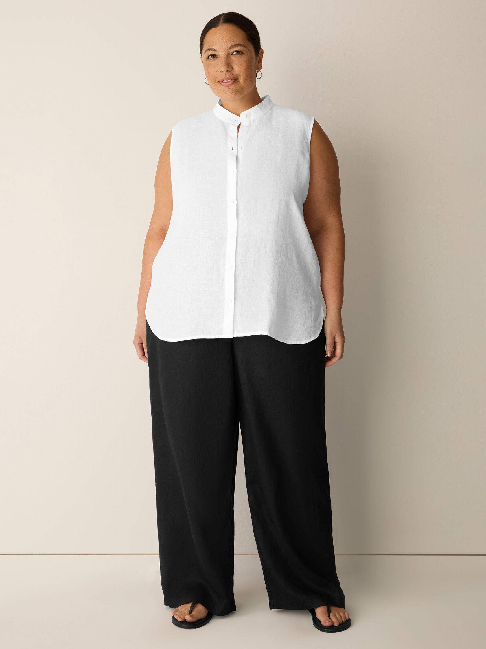 Organic Handkerchief Linen Sleeveless Shirt