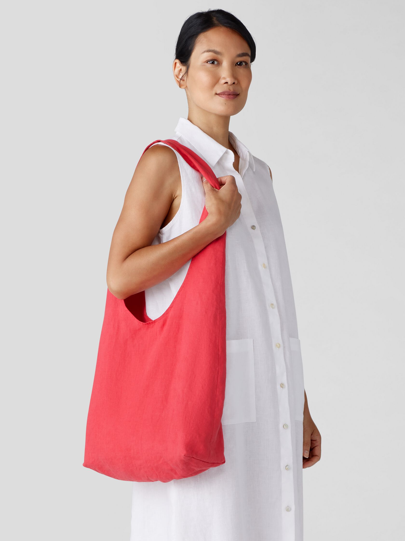 Organic Linen Shopper Tote