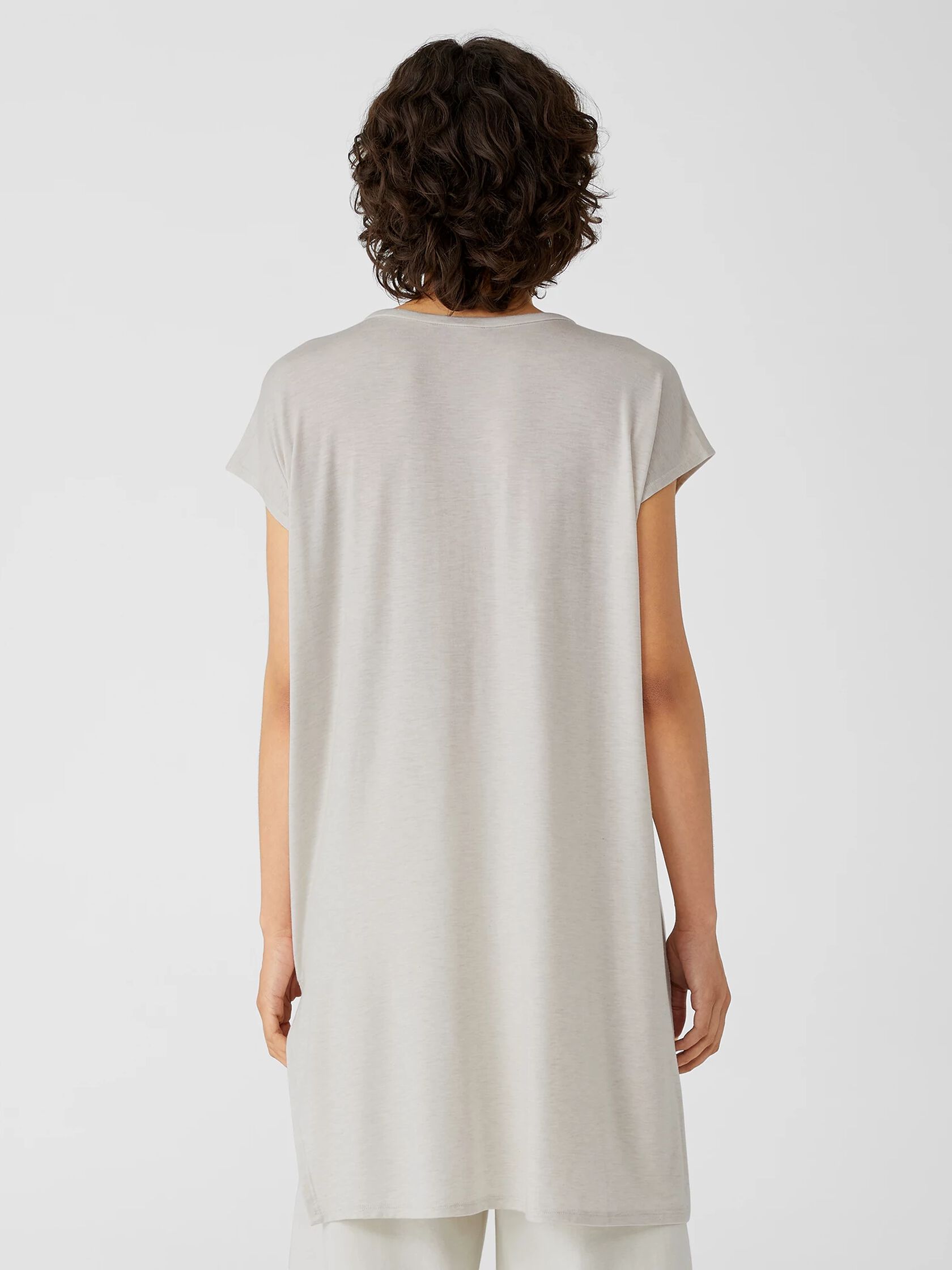 Fine Jersey Crew Neck Long Top