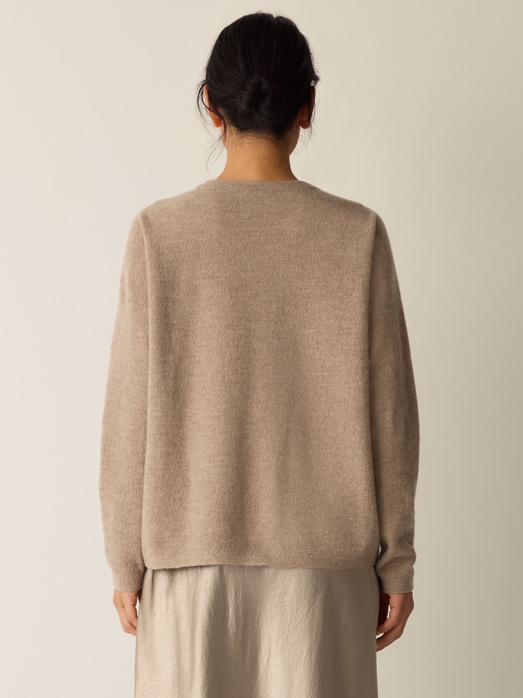 Fine Felted Wool Crew Neck Top in Regenerative Wool