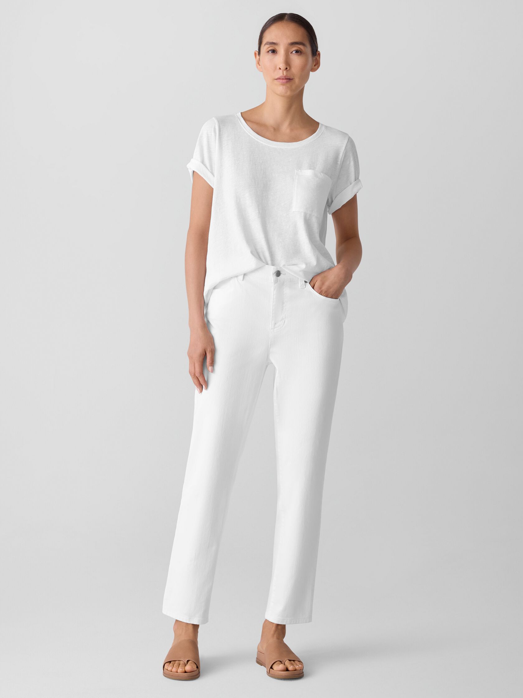 Garment-Dyed Organic Cotton Denim Slim Jean