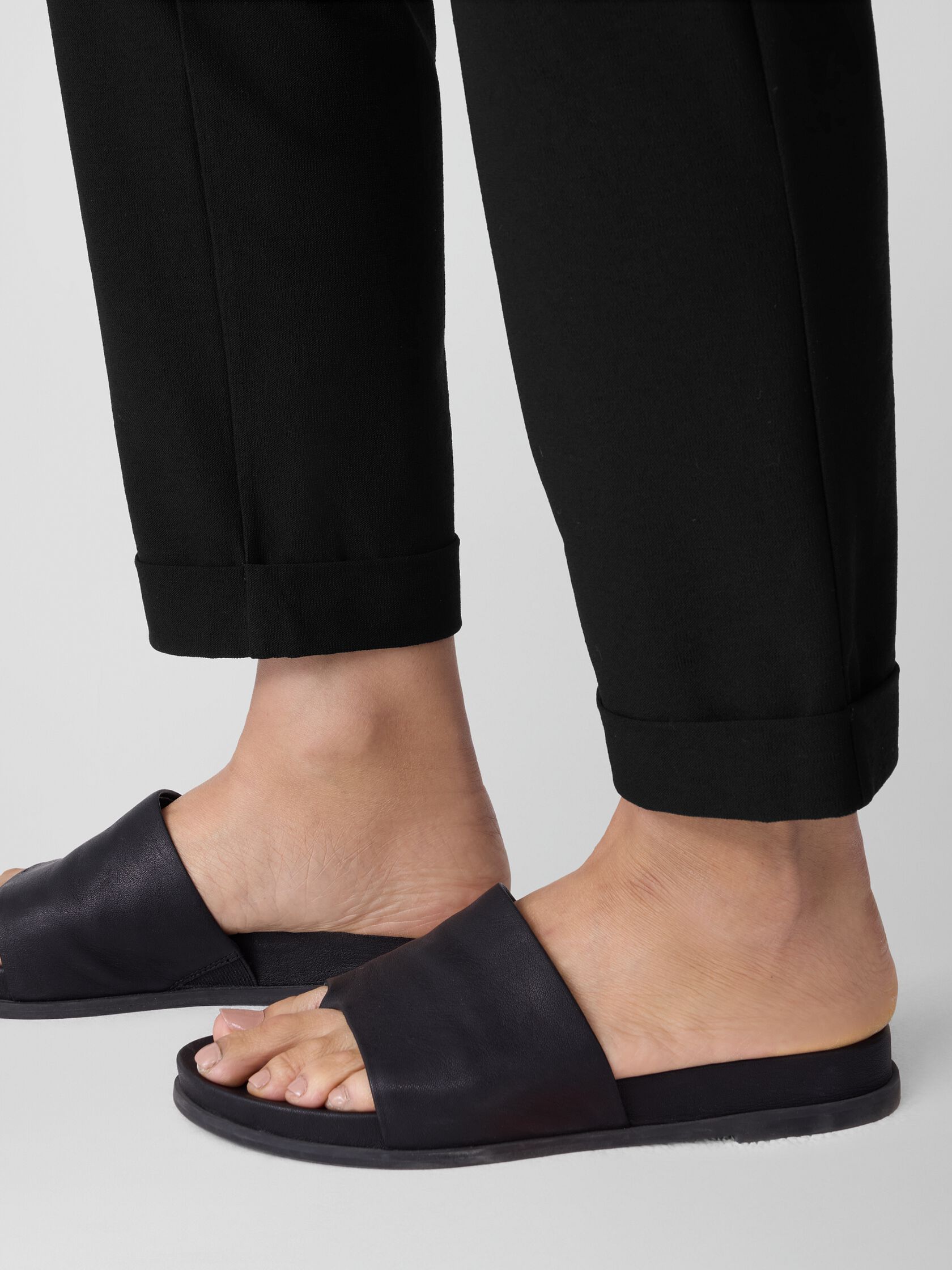 Washable Stretch Crepe Cuffed Pant