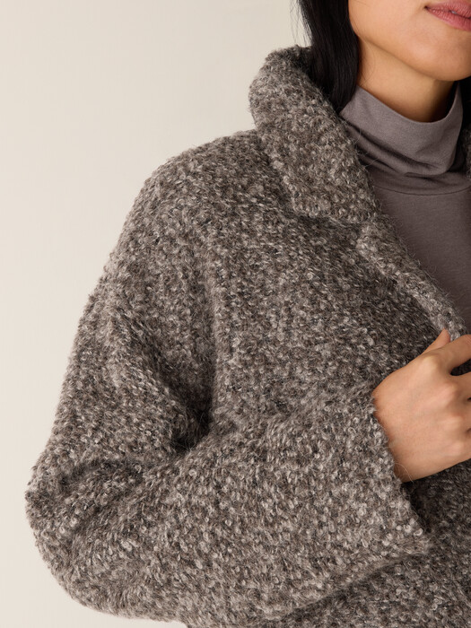 Curly Alpaca Notch Collar Coat